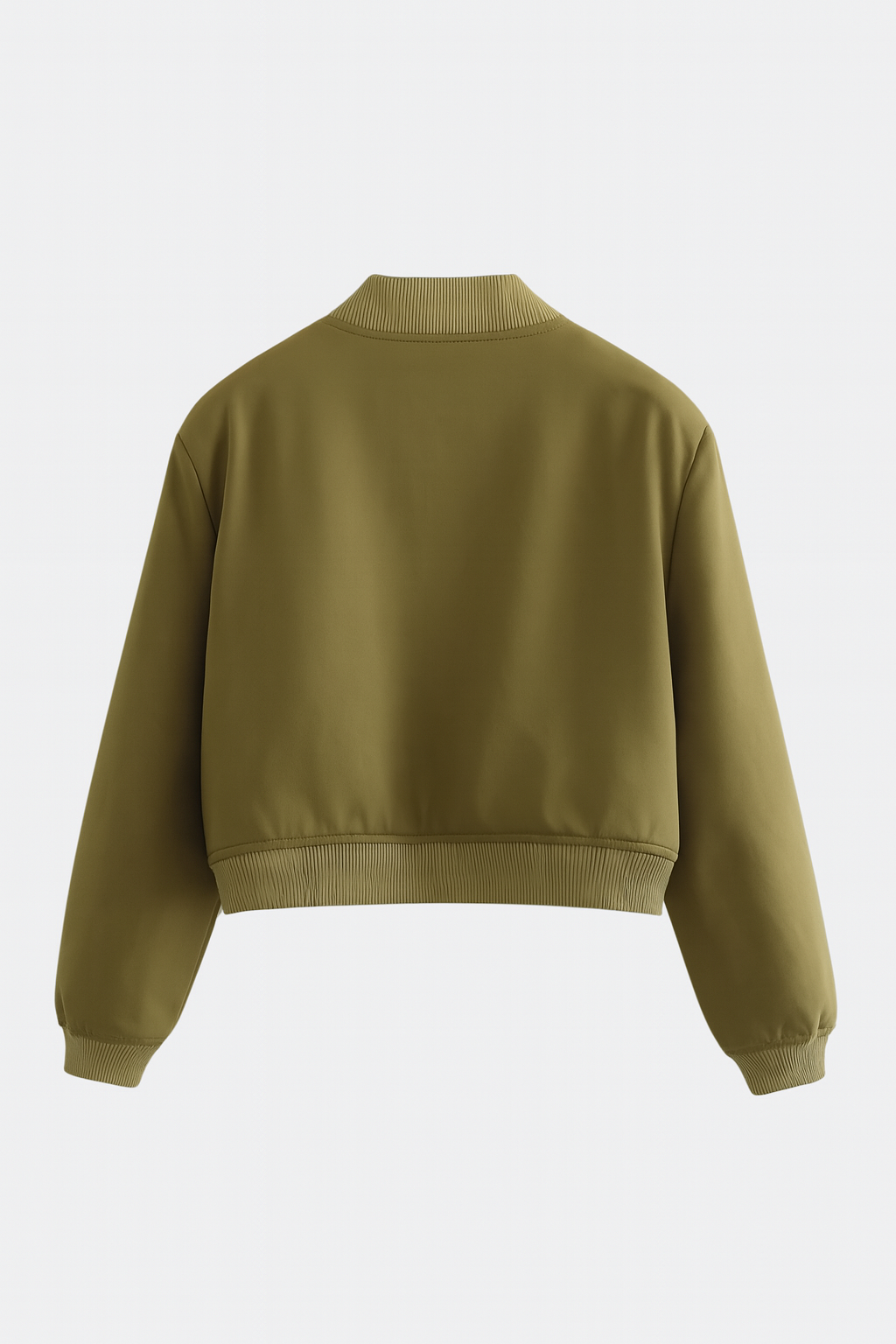 Victoria Lumina Wear military green bomber jacket with a stylish fit, featuring a classic design and comfortable fabric.