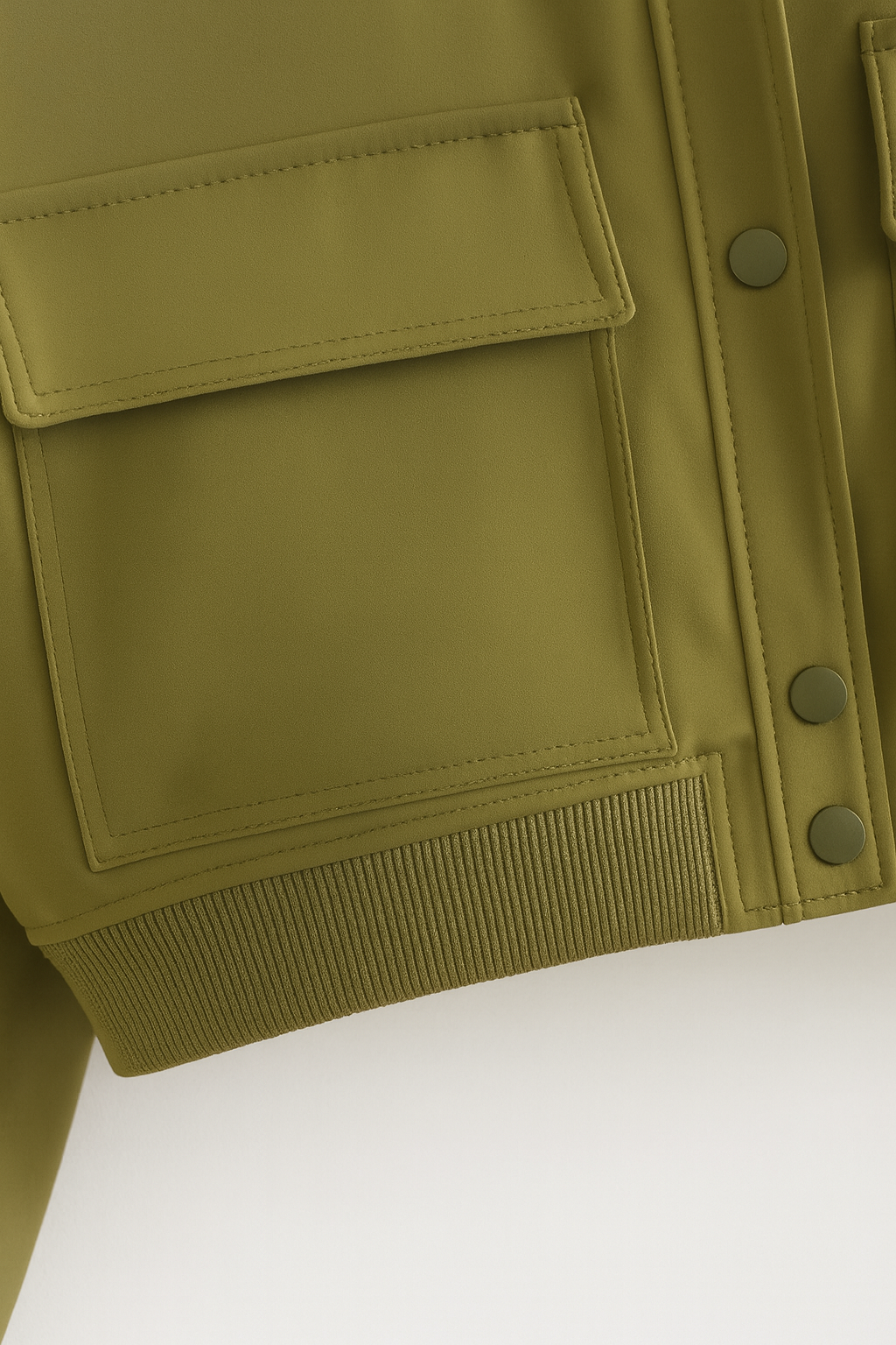 Victoria Lumina military green bomber jacket with a comfortable fit, stylish design, and lightweight fabric for casual wear.