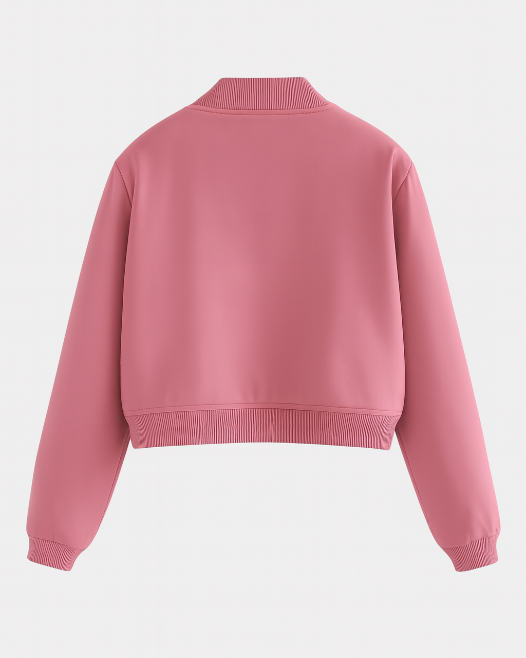 Pink bomber jacket from Lumina Wear featuring a timeless design, styled with a sleek and elegant look.