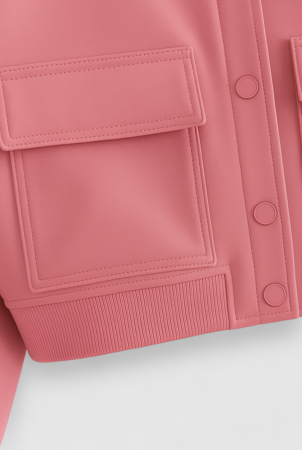 Elegant pink Victoria bomber jacket by Lumina Wear, featuring a timeless design and stylish fit.
