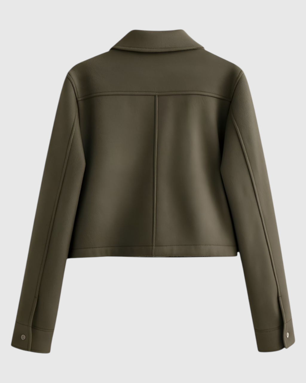 Victoria Lumina Wear army green jacket with elegant design and classic button closure, stylish and versatile outerwear.