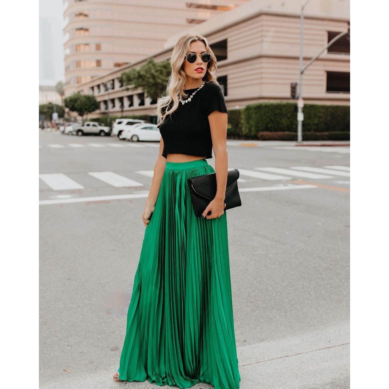 Victoria brown flowy long maxi skirt with high waist from Lumina Wear, featuring a soft, elegant silhouette and comfortable fit.