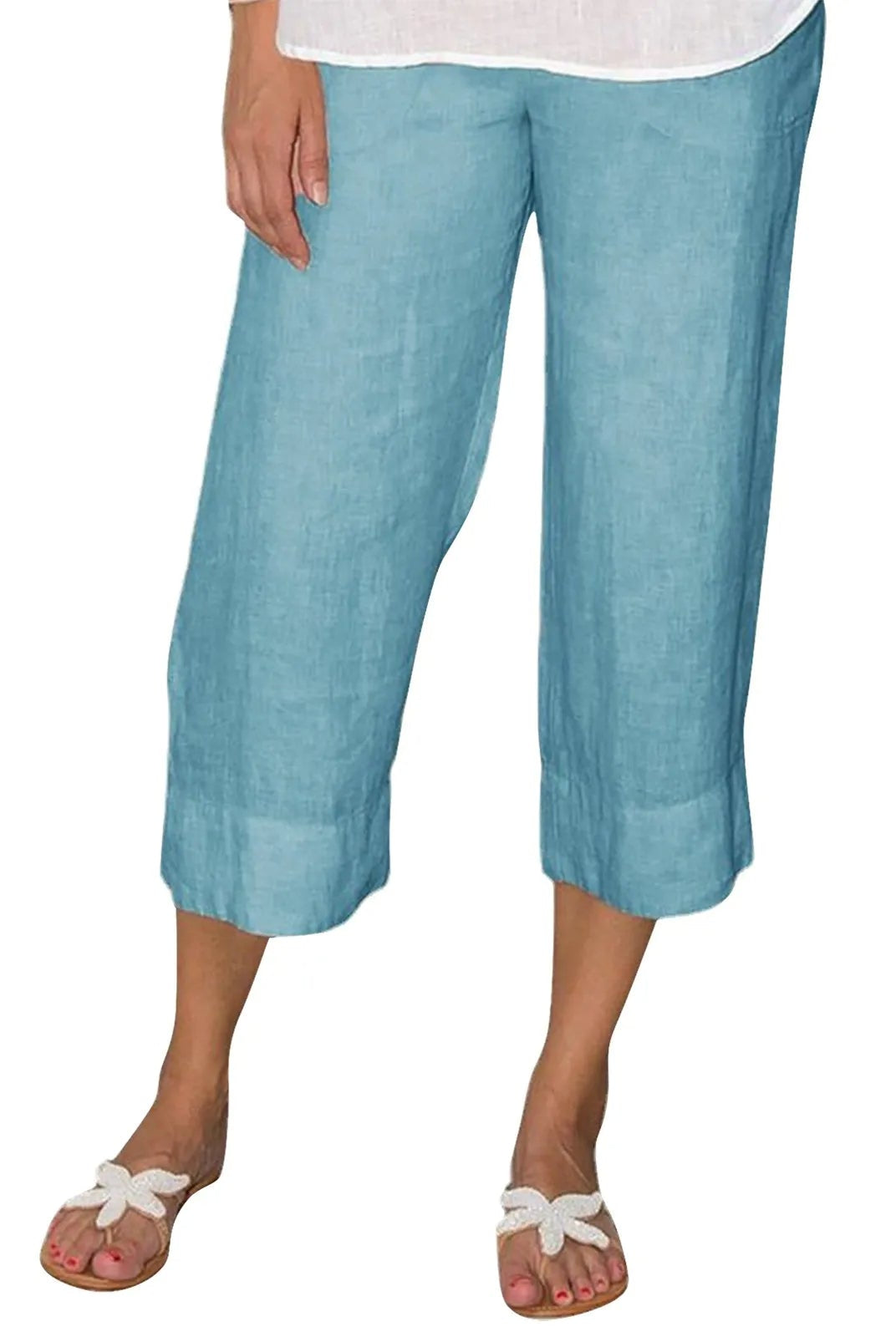 Victoria beige linen trousers with drawcord from Lumina Wear, relaxed fit, shown with a casual style.
