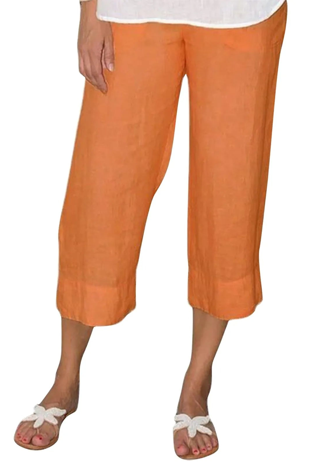 Victoria beige linen trousers with drawcord from Lumina Wear, relaxed fit, casual style, featuring a comfortable waistband.