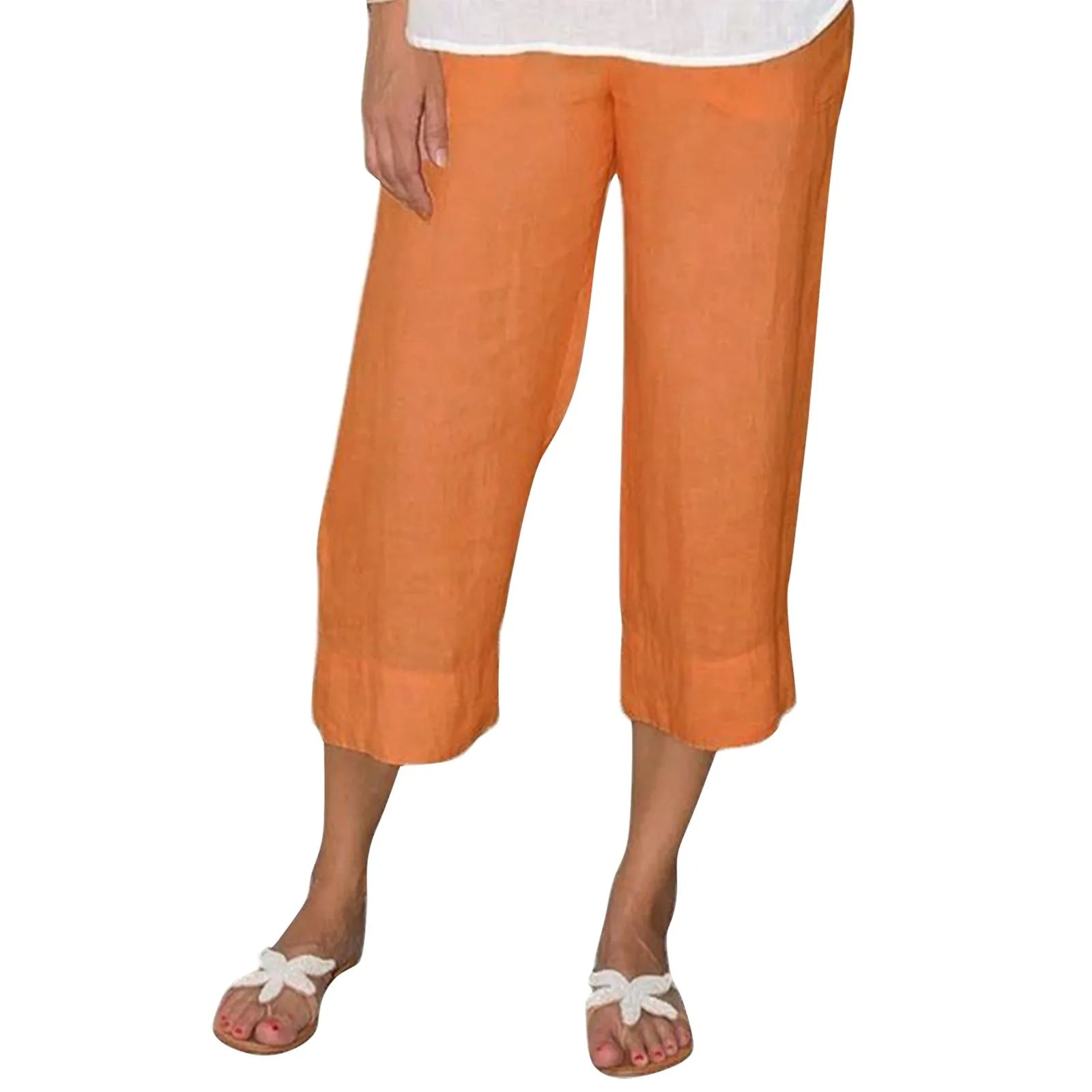 Victoria beige linen trousers with drawcord from Lumina Wear, relaxed fit, casual style, featuring a comfortable waistband.