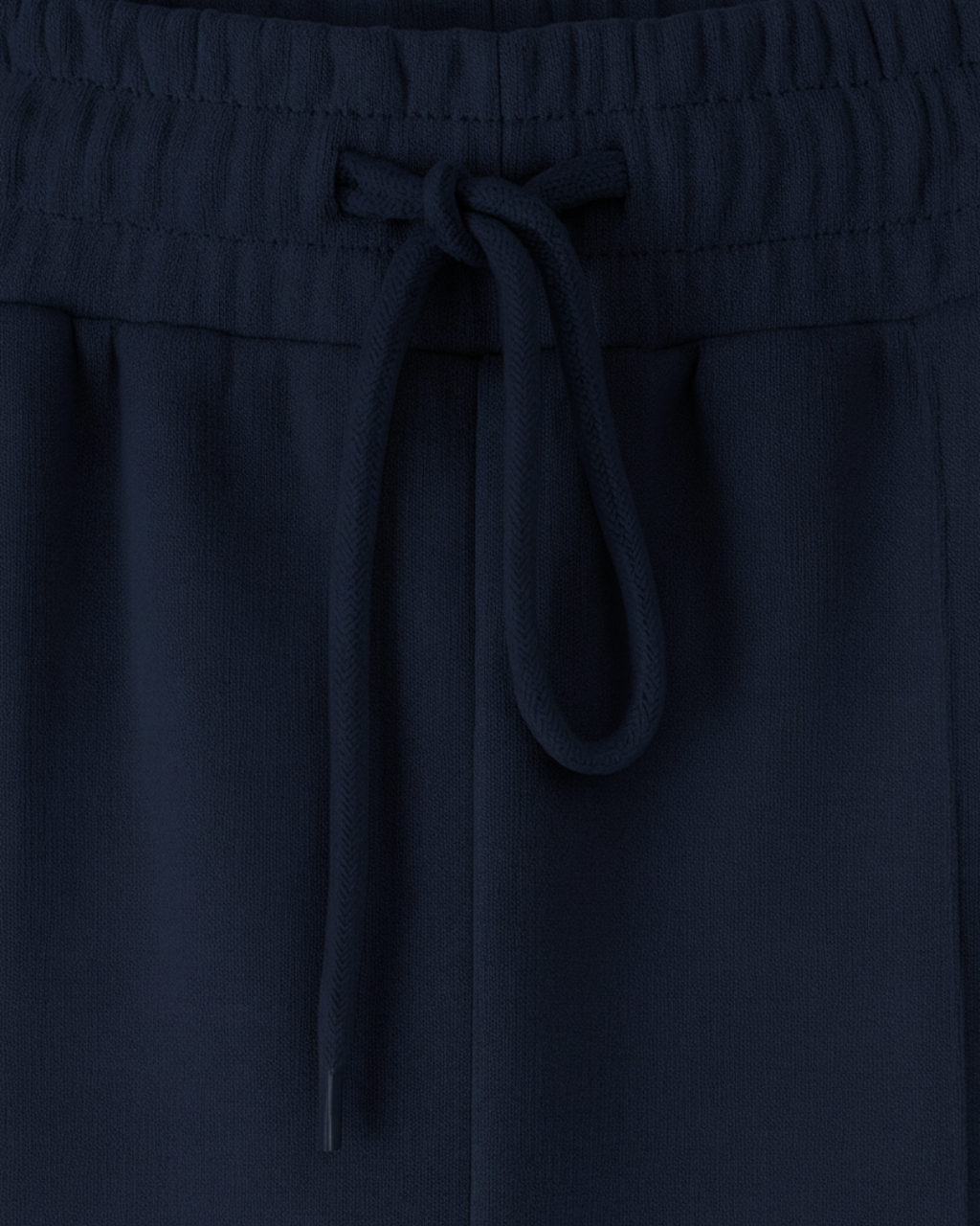Victoria Lumina Wear dark blue relaxed fit sweatpants and sweatshirt set with zipper accents, casual activewear for comfortable style.