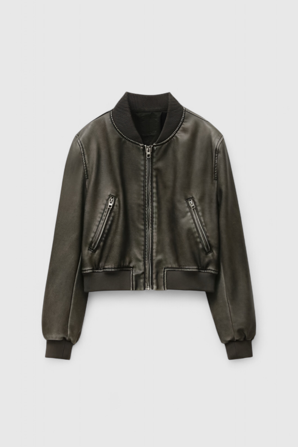 Black Victoria retro-inspired bomber jacket by Lumina Wear, featuring modern comfort and classic design details.