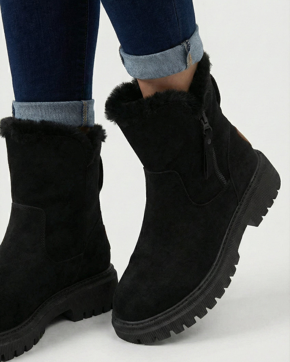 Victoria black waterproof winter boots for women by Lumina Wear, featuring a stylish design with sturdy soles and waterproof material.