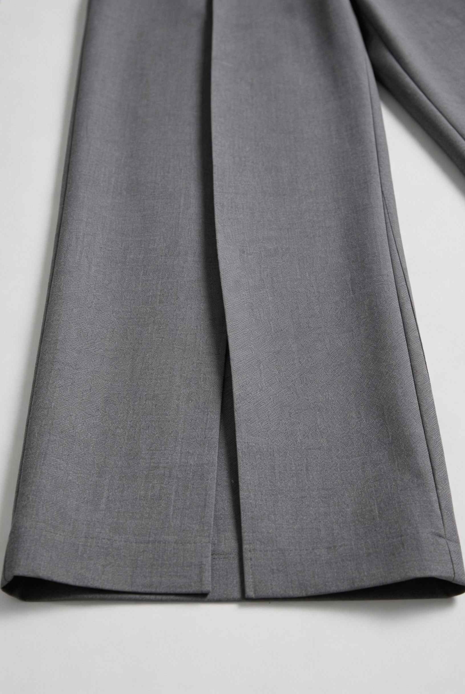 Victoria gray tailored pleated trousers by Lumina Wear featuring stretch comfort and a classic fit.