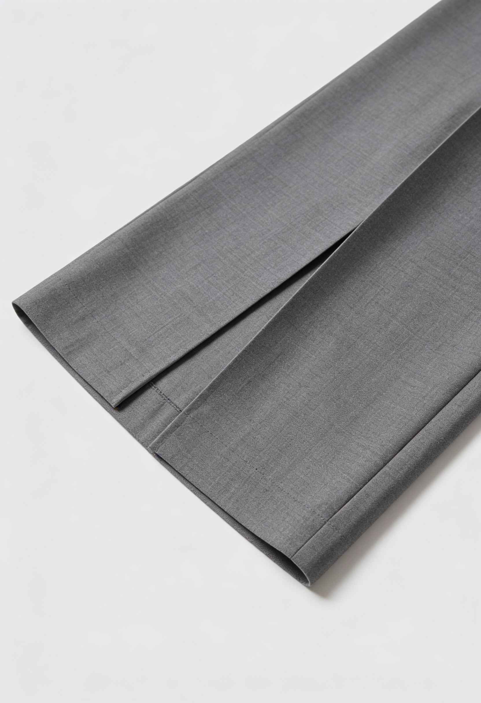 Victoria gray tailored pleated trousers with stretch comfort by Lumina Wear, shown on a model with a focus on fit and fabric.