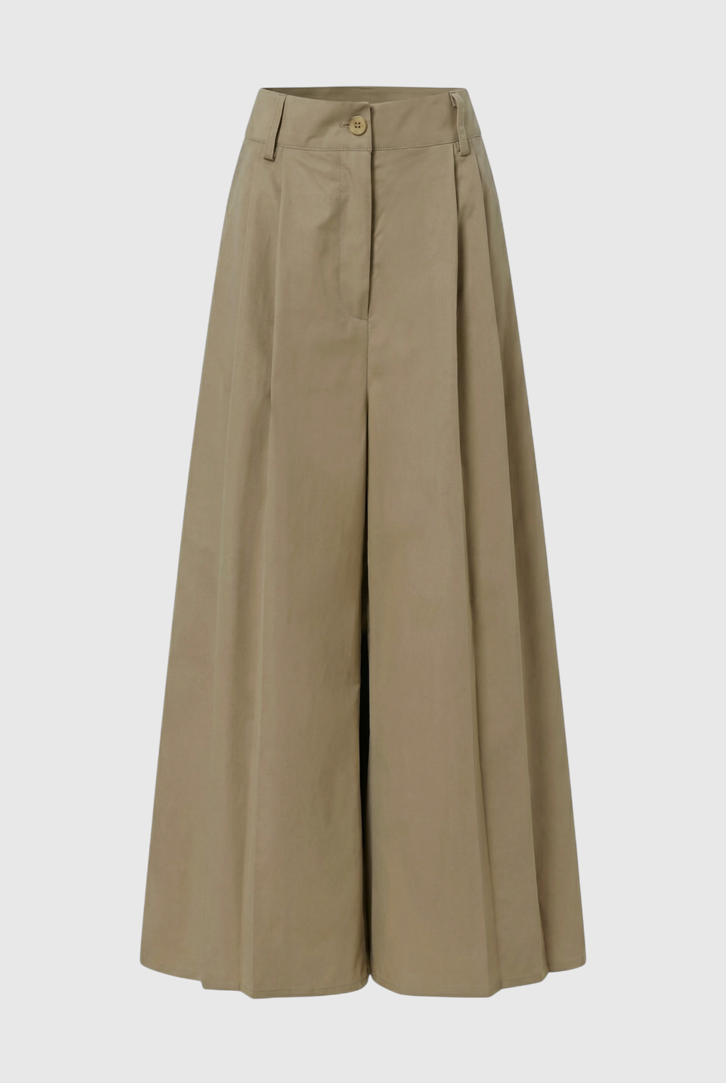 Khaki Victoria high waist flowy Palazzo pants for women by Lumina Wear, tailored with a relaxed, wide-leg silhouette.