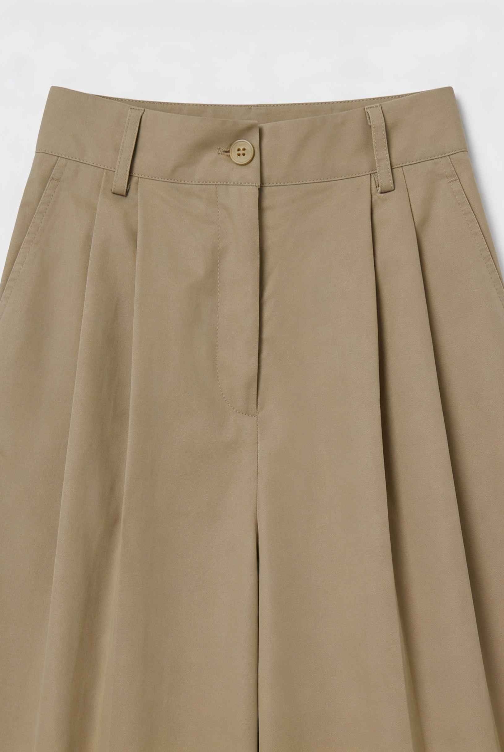 Khaki Victoria high waist flowy Palazzo Pants for women by Lumina Wear, featuring a tailored fit and wide-leg design.