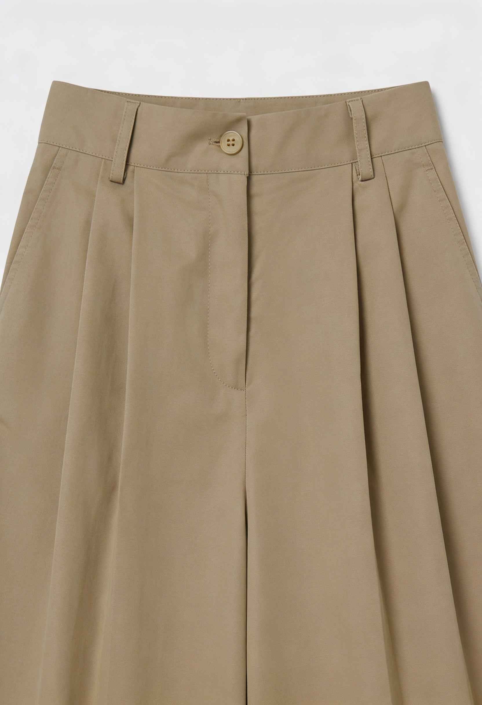 Khaki Victoria high waist flowy Palazzo Pants for women by Lumina Wear, featuring a tailored fit and wide-leg design.