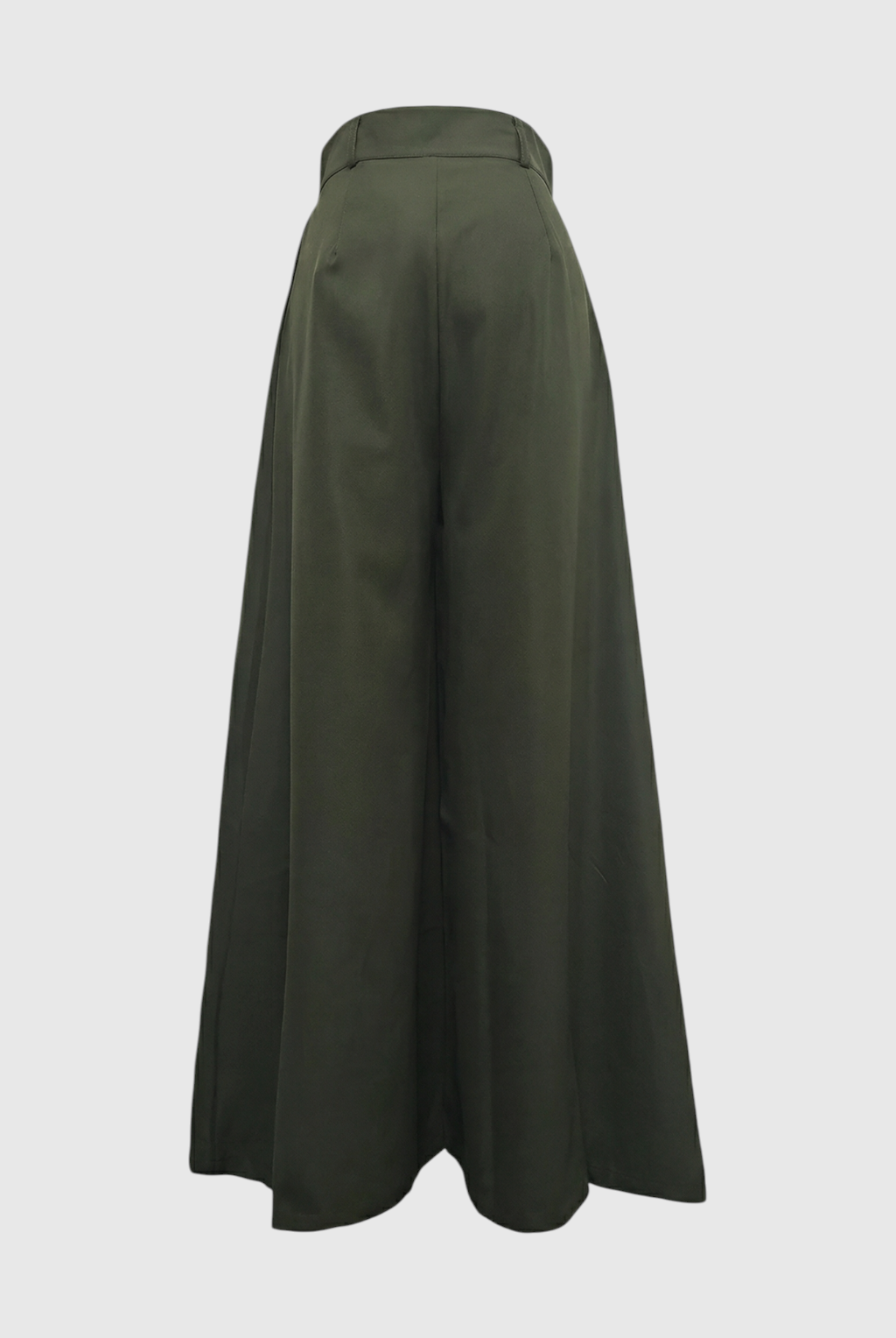 Victoria Lumina Wear high-waisted wide-leg trousers for women in army green, tailored fit, casual and stylish for everyday wear.