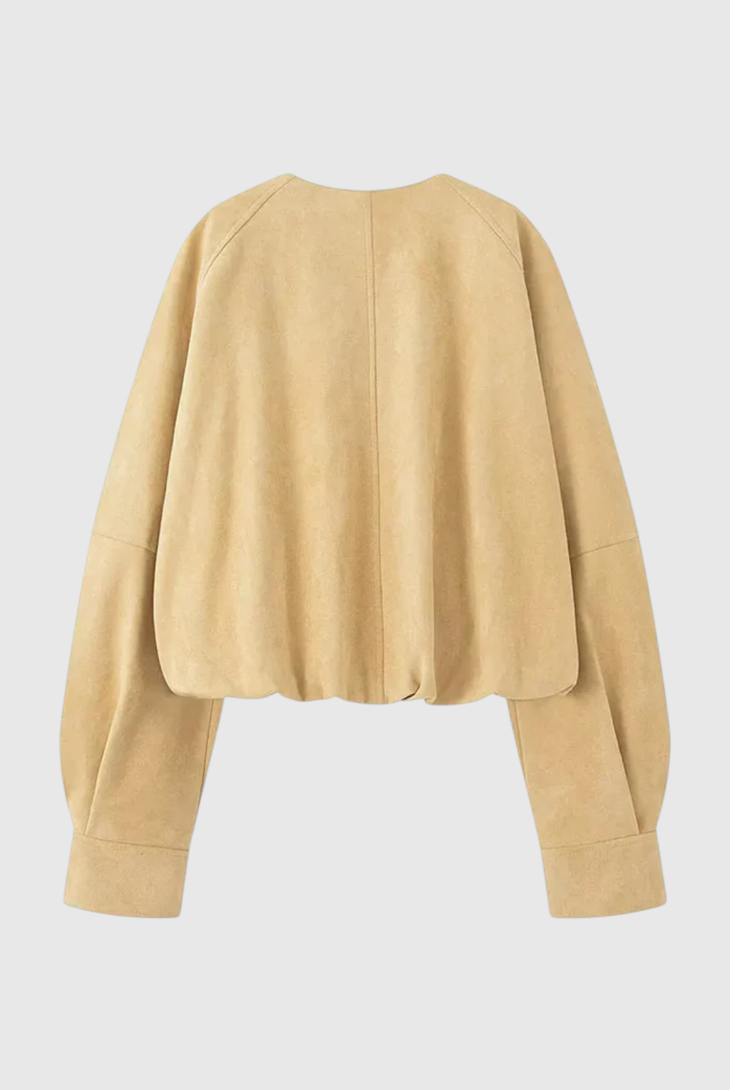 Women's Victoria Khaki Jacket with O-Neck design by Lumina Wear, featuring a stylish and timeless outerwear look.