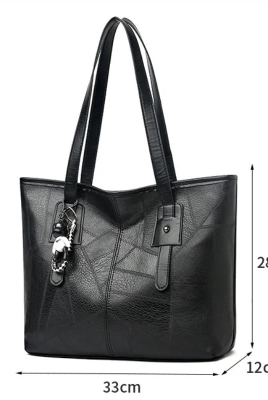Lumina Victoria vintage-inspired spacious tote bag with keychain accent in khaki, stylish handbag for everyday use.