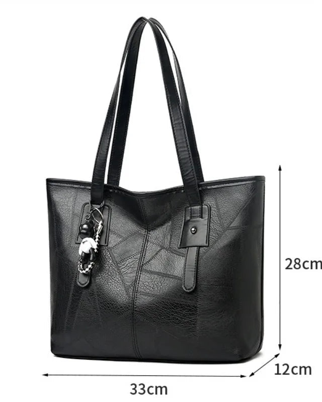 Lumina Wear Victoria vintage-inspired spacious tote bag in khaki with keychain accent, stylish handbag for everyday use.