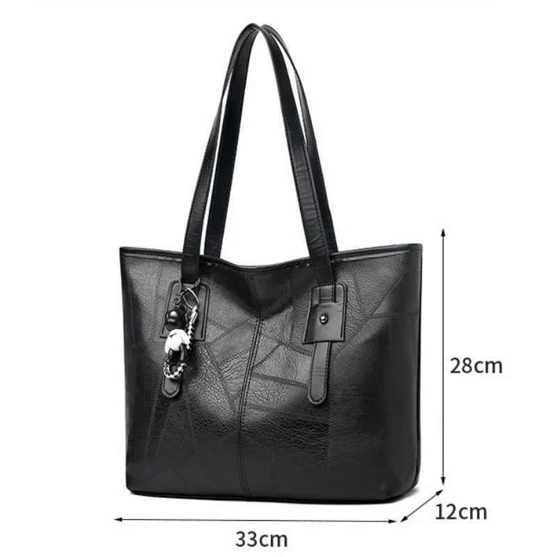 Lumina Victoria vintage-inspired spacious tote bag with keychain accent in khaki, stylish handbag for everyday use.