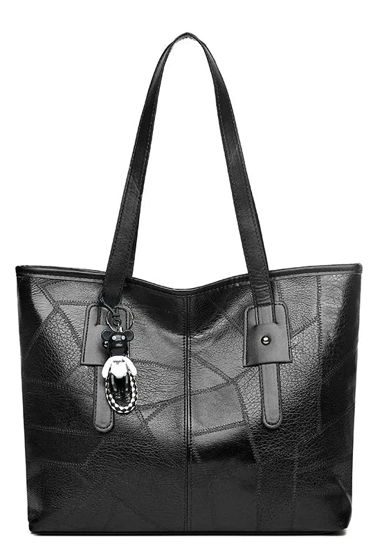Lumina Wear Victoria vintage-inspired spacious tote bag in khaki with keychain accent, stylish and functional handbag.