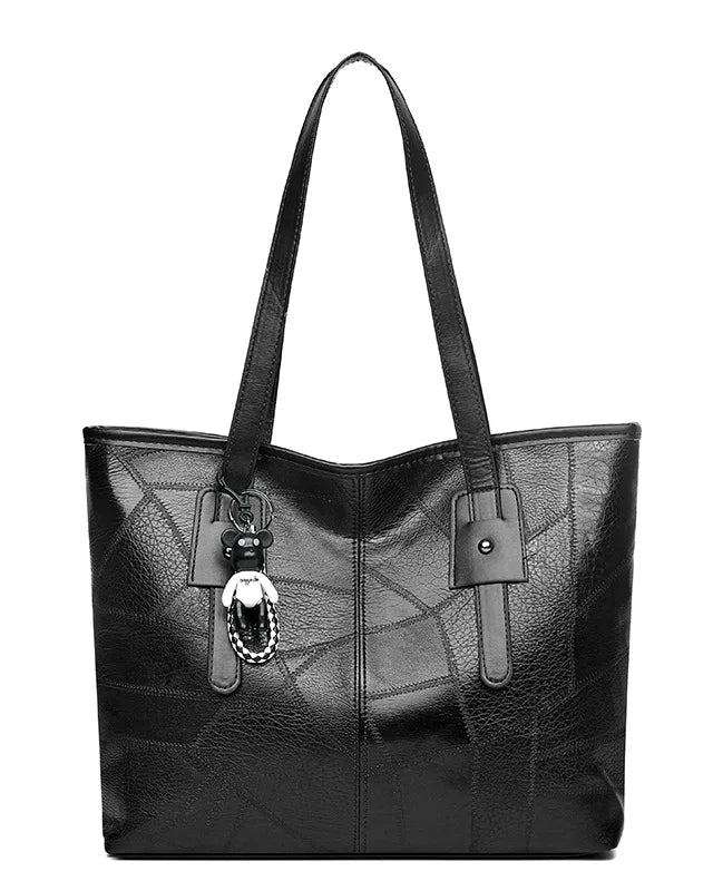 Lumina Wear Victoria vintage-inspired spacious tote bag with keychain accent in khaki, stylish handbag for everyday use.
