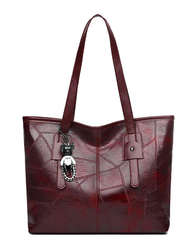 Lumina Wear Victoria vintage-inspired spacious tote bag with keychain accent, khaki color, stylish handbag for everyday use.