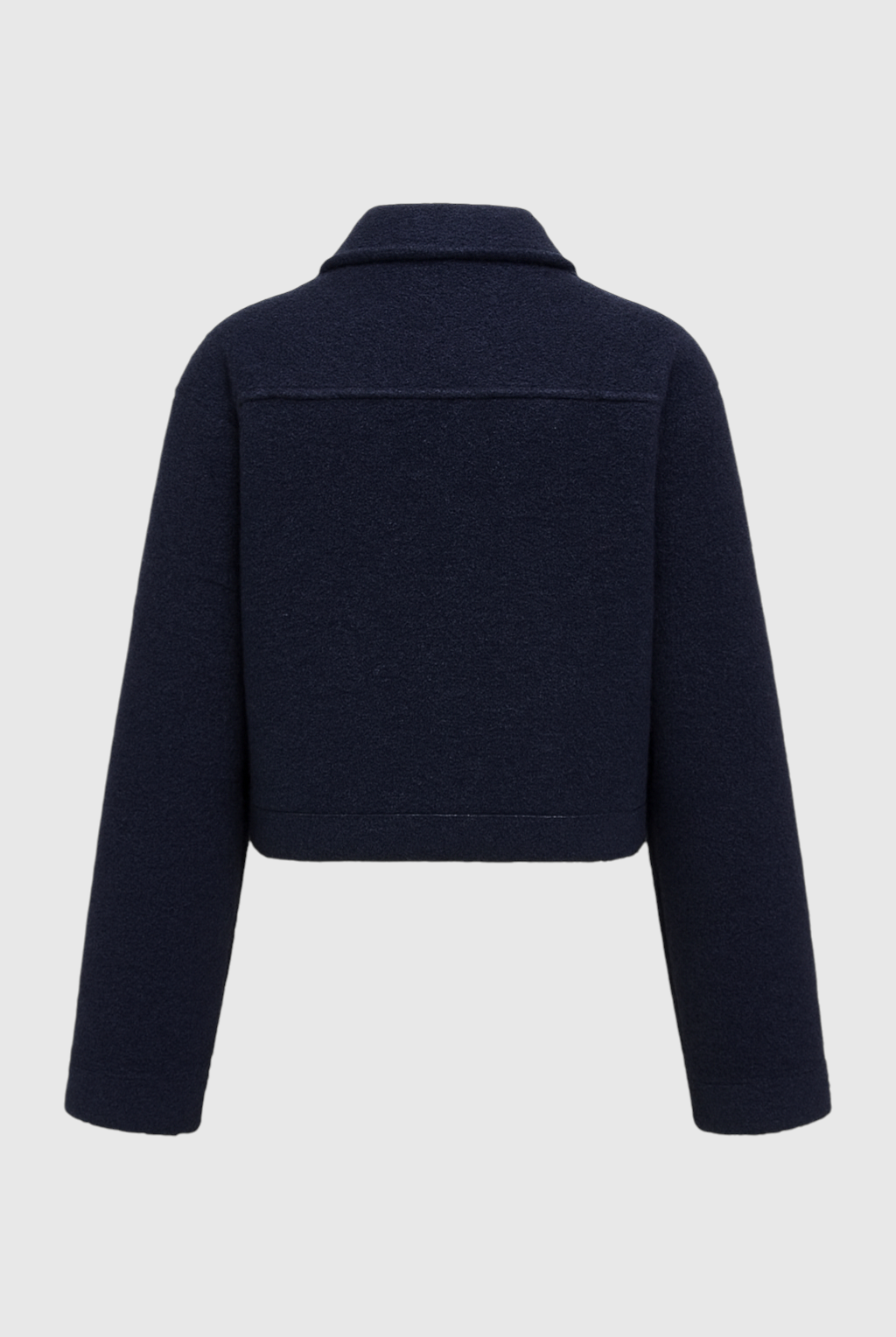 Victoria vintage navy zip jacket with classic lapel from Lumina Wear, navy blue, lightweight casual jacket for women.