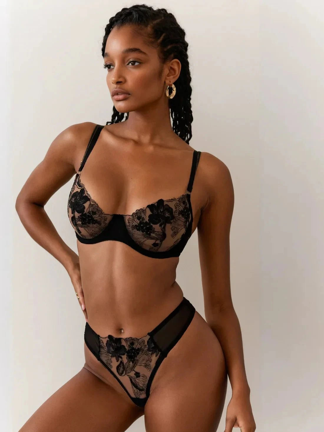 Lumina Vancouver Zoe lingerie set featuring a delicate bra and matching panties in soft lace fabric.