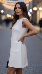 Luna | Linen Mini Dress With Buckle – Lumina Vancouver - Lumina Vancouver