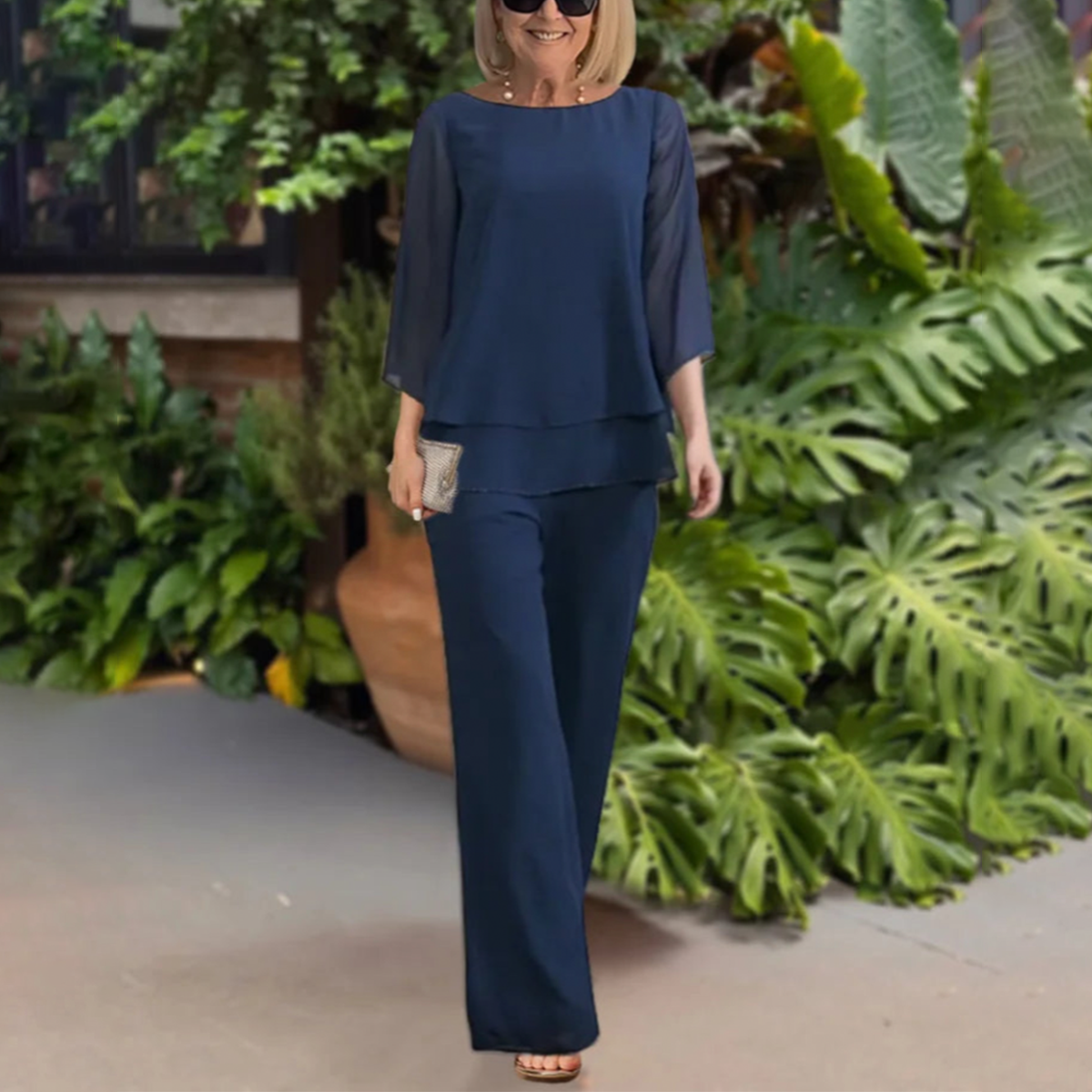 Alana women's two-piece set by Lumina Wear featuring an elegant relaxed fit in soft fabric, ideal for casual or stylish wear.