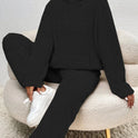 Lumina Wear Alexa cozy hooded two-piece lounge set with flattering fit, soft fabric, and relaxed style perfect for comfy home wear.
