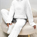 Lumina Wear Alexa cozy hooded two-piece lounge set with flattering fit, soft fabric, and casual style for comfortable home wear.