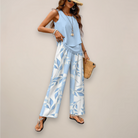 A vibrant printed wide-leg women's set by Lumina Wear featuring a relaxed fit, shown on a model in a bright, colorful design.