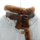 Vintage tailored denim coat with multi pockets by Lumina Wear, featuring classic design and rugged fabric details.