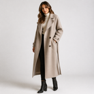 Elegant Lumina Wear Cecilia double-breasted wool blend overcoat with notched lapel, stylish and warm for sophisticated winter wear.