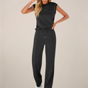 Lumina Wear Charlotte relaxed fit two-piece pants set with drawstring, featuring comfortable casual style and soft fabric.