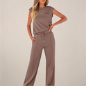 Lumina Wear Charlotte relaxed fit two-piece pants set with drawstring, featuring comfortable, casual style in soft fabric.