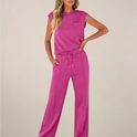 Lumina Wear Charlotte relaxed fit two-piece pants set with drawstring, featuring comfortable, casual style in soft fabric.