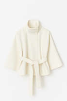 Lumina Wear Chloe elegant high-neck camel cape coat for women, stylish jacket with sophisticated design and warm fabric.
