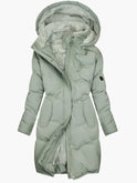 Lumina Wear Chloe quilted hooded winter coat with tailored fit, featuring a stylish design and warm insulation.
