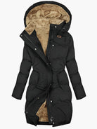Lumina Wear Chloe elegant quilted hooded winter coat with a tailored fit, perfect for stylish cold-weather wear.