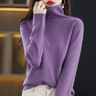 Lumina Wear Chloe glamorously styled turtleneck wool blend sweater with soft comfort, featuring a cozy fit and sleek design.