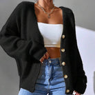Soft white Chloé cardigan sweater with button detail, women's knitwear by Lumina Wear, featuring a cozy, stylish design.