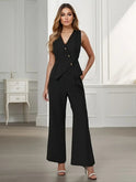 Daisy Lumina Wear tailored spring vest and pant suit set with button details, stylish and elegant ensemble for women.