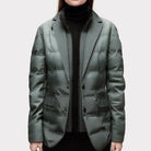 Lightweight water-resistant women's windbreaker called Elena by Lumina Wear, with cozy insulation and sporty design.