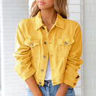 Lumina Wear Elise embellished classic denim jacket with modern twist, featuring decorative details and stylish design.