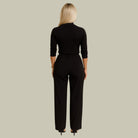Lumina Wear Ella chic cropped top and tailored trousers two-piece set displayed on a model, stylish and modern outfit.