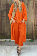 Lumina Wear Florence relaxed tunic and pant set, elegant top with comfortable fit and stylish design, perfect for casual or chic wear.