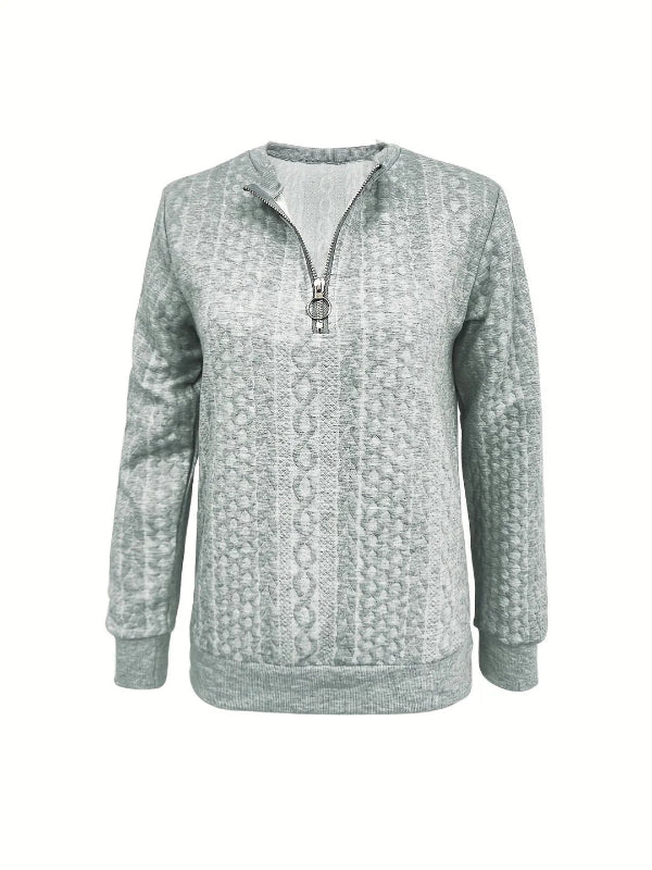 Lumina Wear Freya women's half-zip T-shirt featuring a polished fit and elegant design, perfect for casual or active wear.