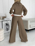 Light blue relaxed fit two-piece set by Lumina Wear featuring a modern silhouette, perfect for casual everyday wear.