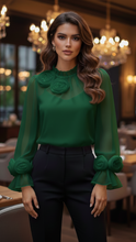 Elegant spring blouse by Lumina Wear featuring a graceful silhouette, in a soft, pastel color, perfect for sophisticated casual wear.